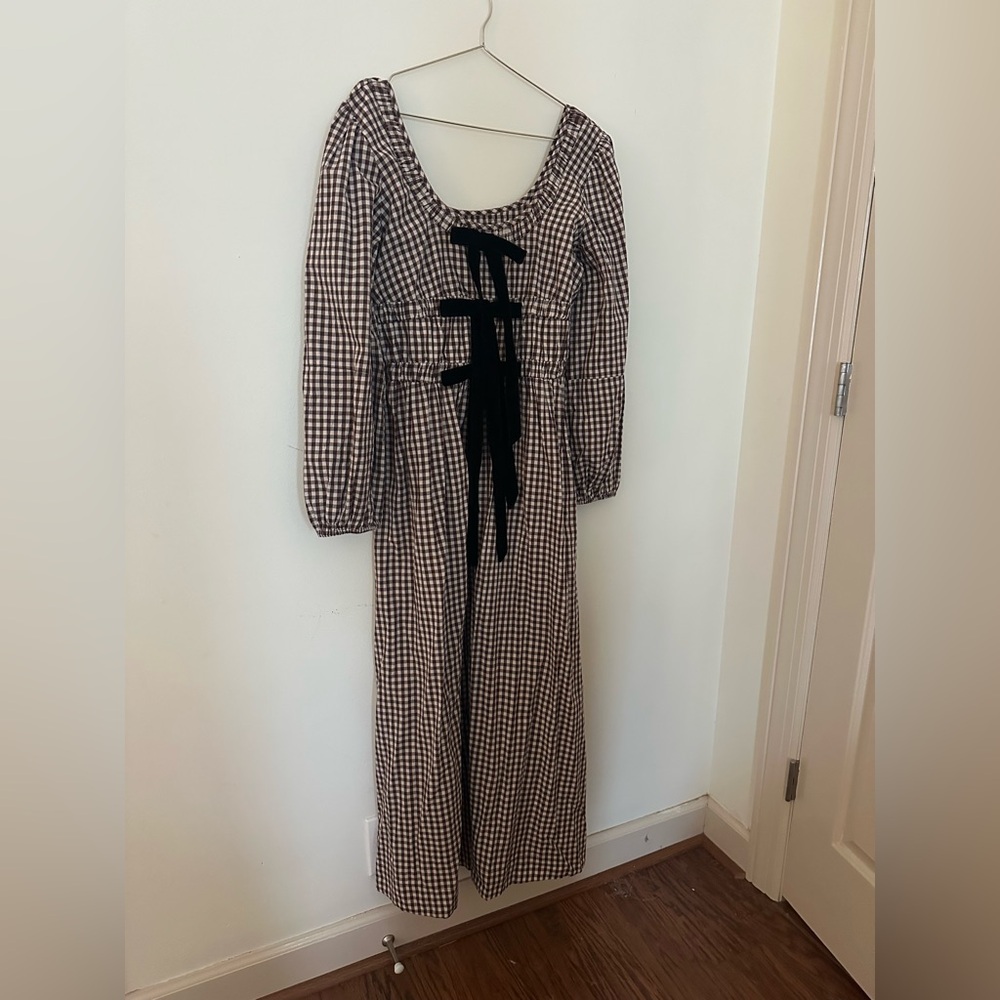 Damson madder gingham dress